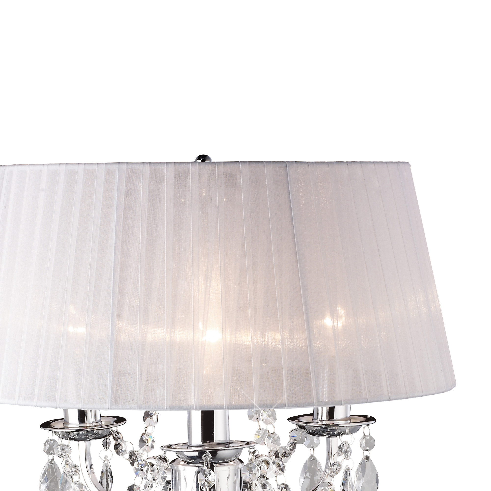IL30062/WH  Olivia Crystal 61cm 3 Light Table Lamp